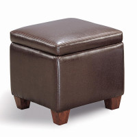 Coaster Furniture 500903 Cube Shaped Storage Ottoman Dark Brown